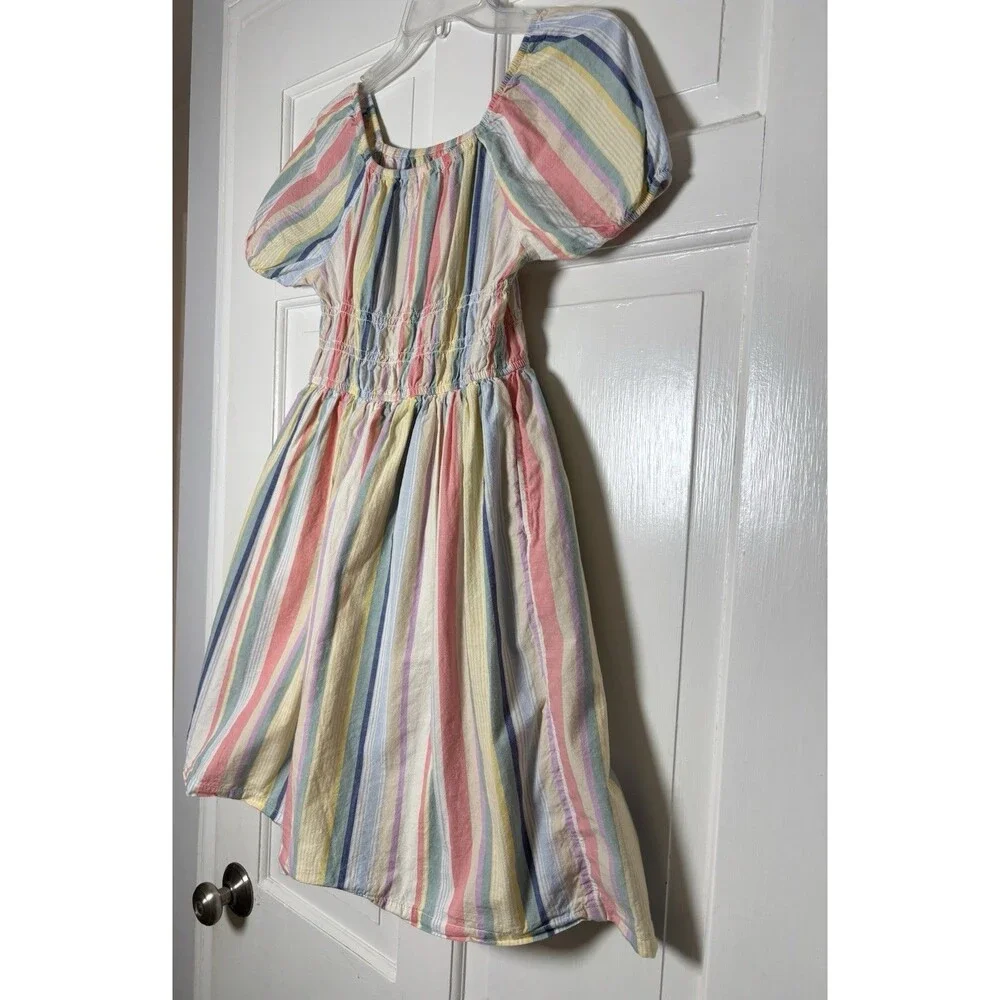 Wonder Nation Girl’s L Pullover Multicolored Babydoll Dress w/Puff Slv